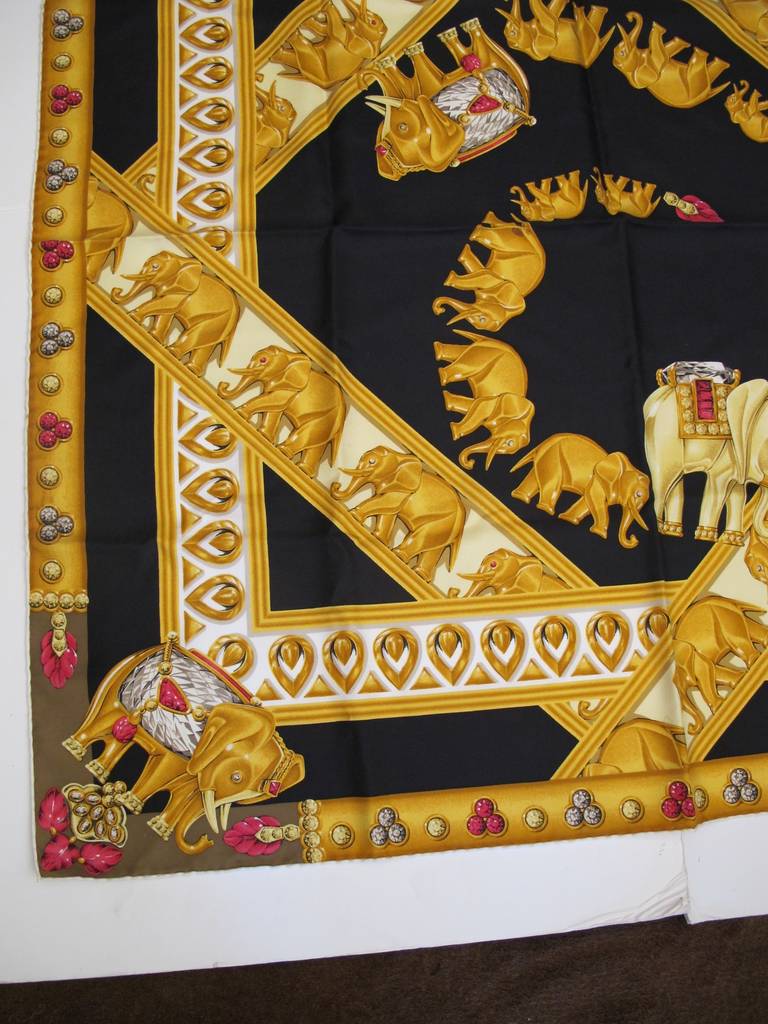 Cartier Iconic Elephant Silk Scarf For Sale 1
