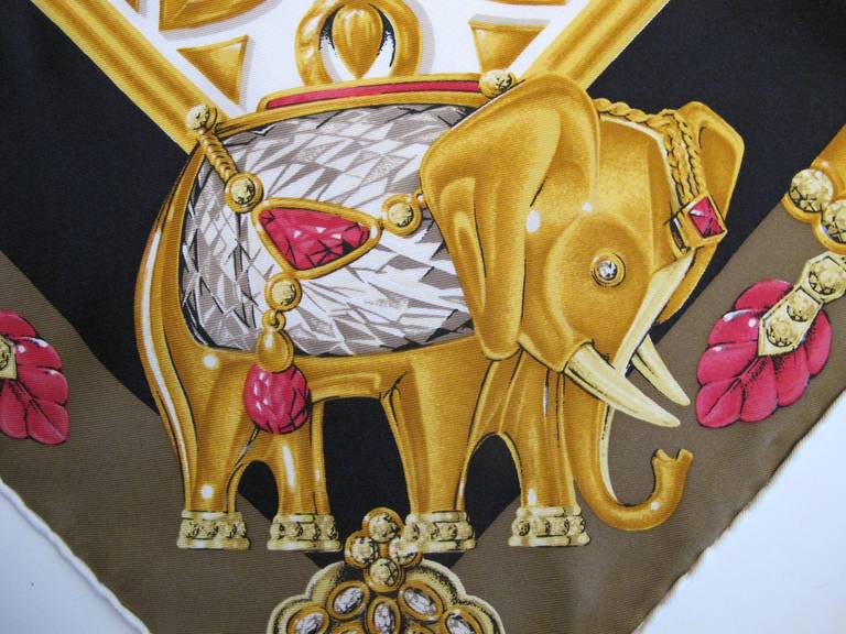Cartier Iconic Elephant Silk Scarf For Sale 2