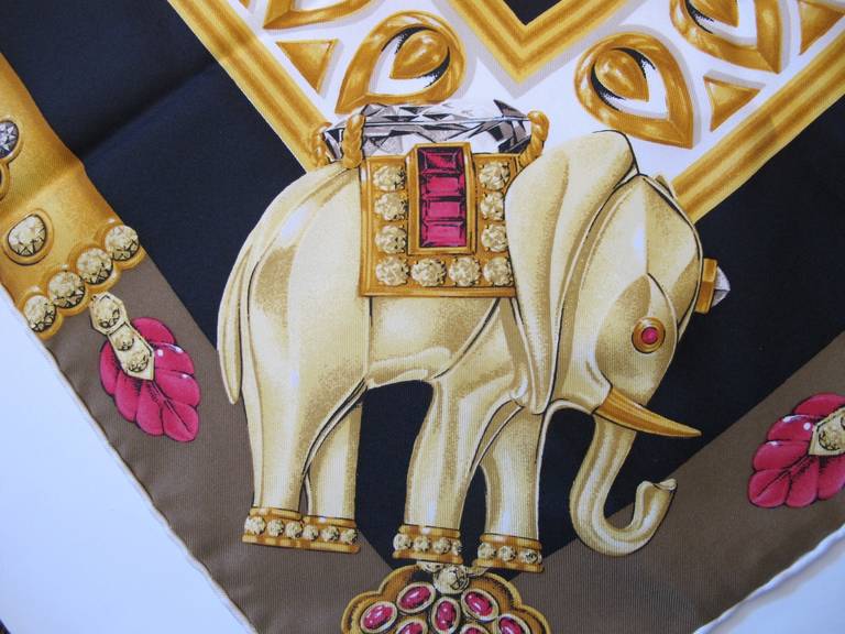 Cartier Iconic Elephant Silk Scarf For Sale 3