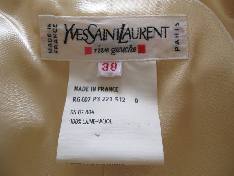 Yves St. Laurent Classic Double Breasted Jacket with Horn Buttons For Sale 4