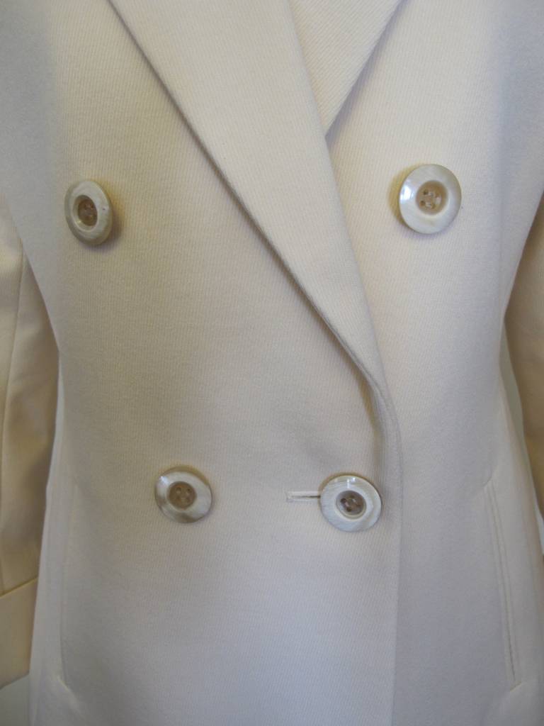 Gray Yves St. Laurent Classic Double Breasted Jacket with Horn Buttons For Sale