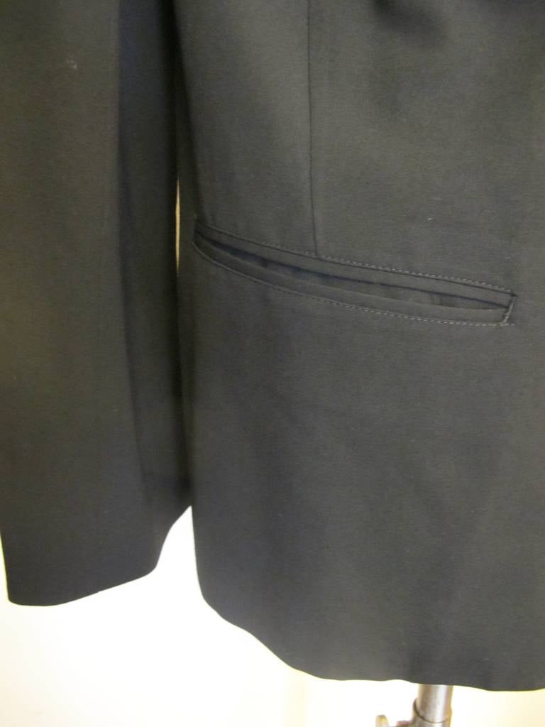 Yohji Yamamoto Open Black Jacket with Braided Tie In Excellent Condition For Sale In San Francisco, CA