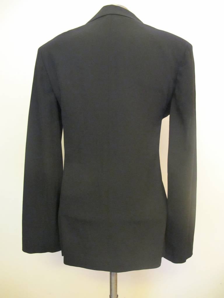 Women's Yohji Yamamoto Open Black Jacket with Braided Tie For Sale