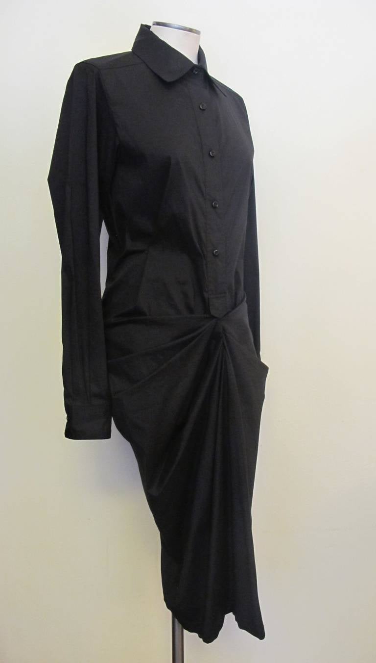 Max Mara Black Chic Draped Dress In Excellent Condition For Sale In San Francisco, CA