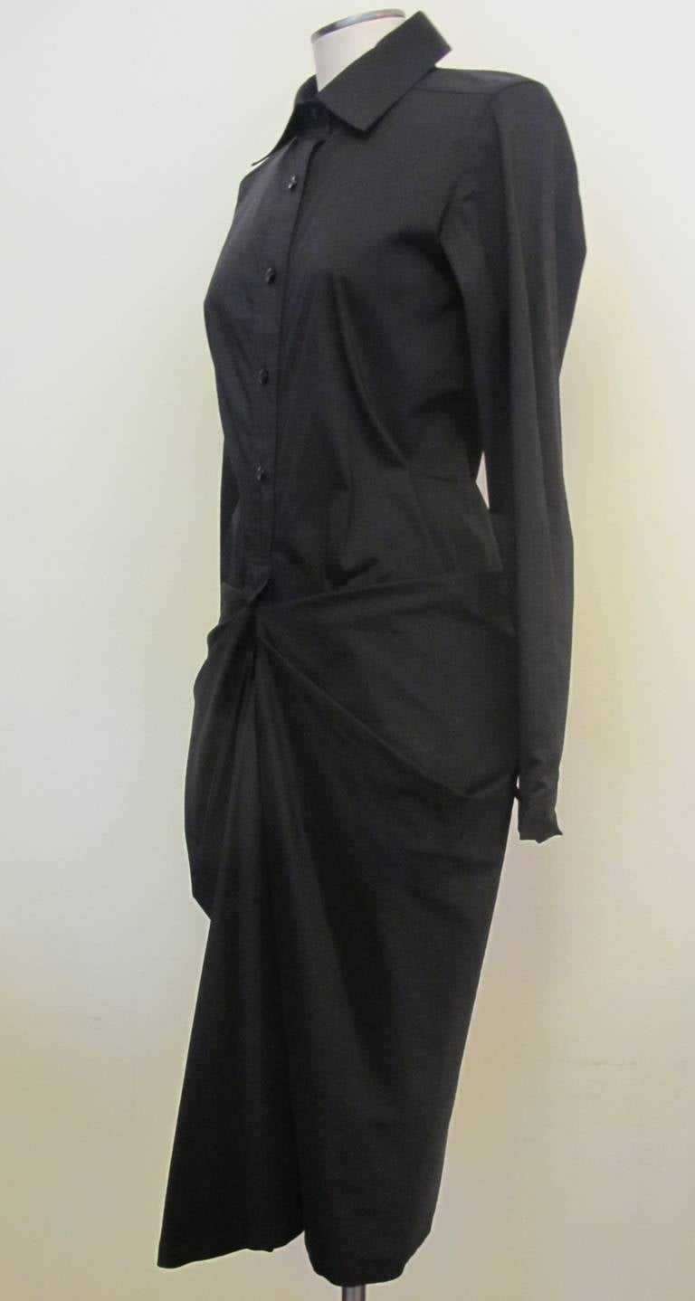 Women's Max Mara Black Chic Draped Dress For Sale