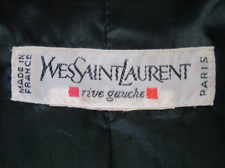 Yves St. Laurent Rive Gauche Hunter Green Jacket For Sale 2