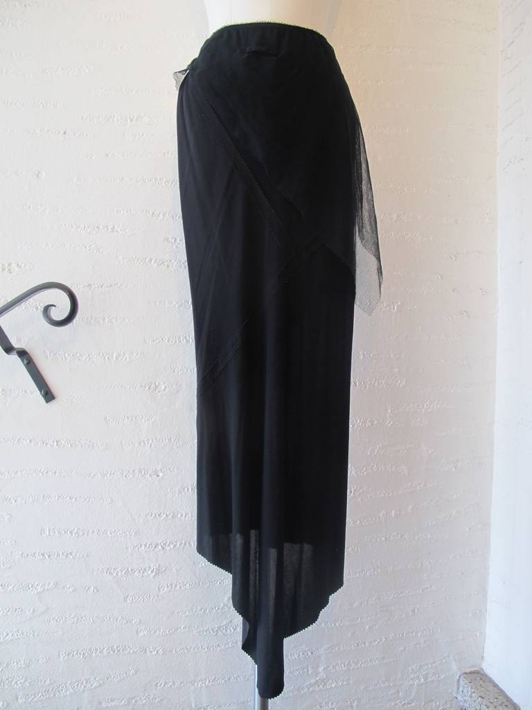 Women's Jean Paul Gaultier Unique Black Asymmetrical Skirt For Sale