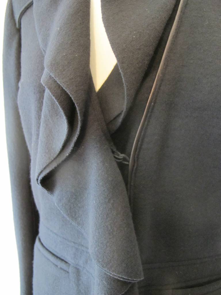 Givenchy Luxurious Black Jacket with Leather Trim and Epaulettes For Sale 2