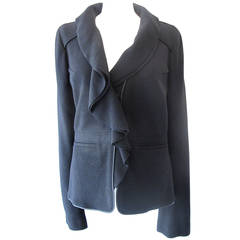 Givenchy Luxurious Black Jacket with Leather Trim and Epaulettes