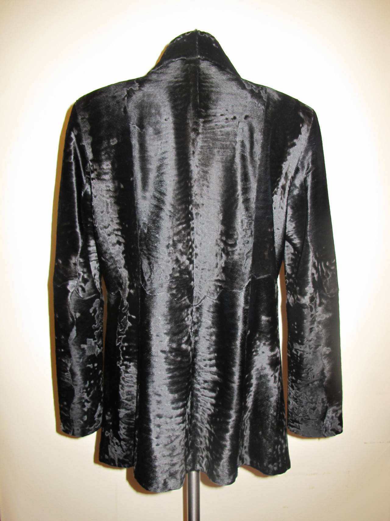 Giuliana Teso Black Broadtail Jacket for Neiman Marcus For Sale 3