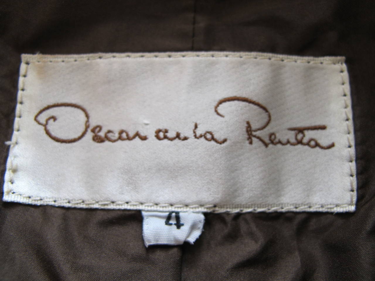 Oscar de la Renta Chocolate Brown Ostrich Jacket For Sale at 1stDibs