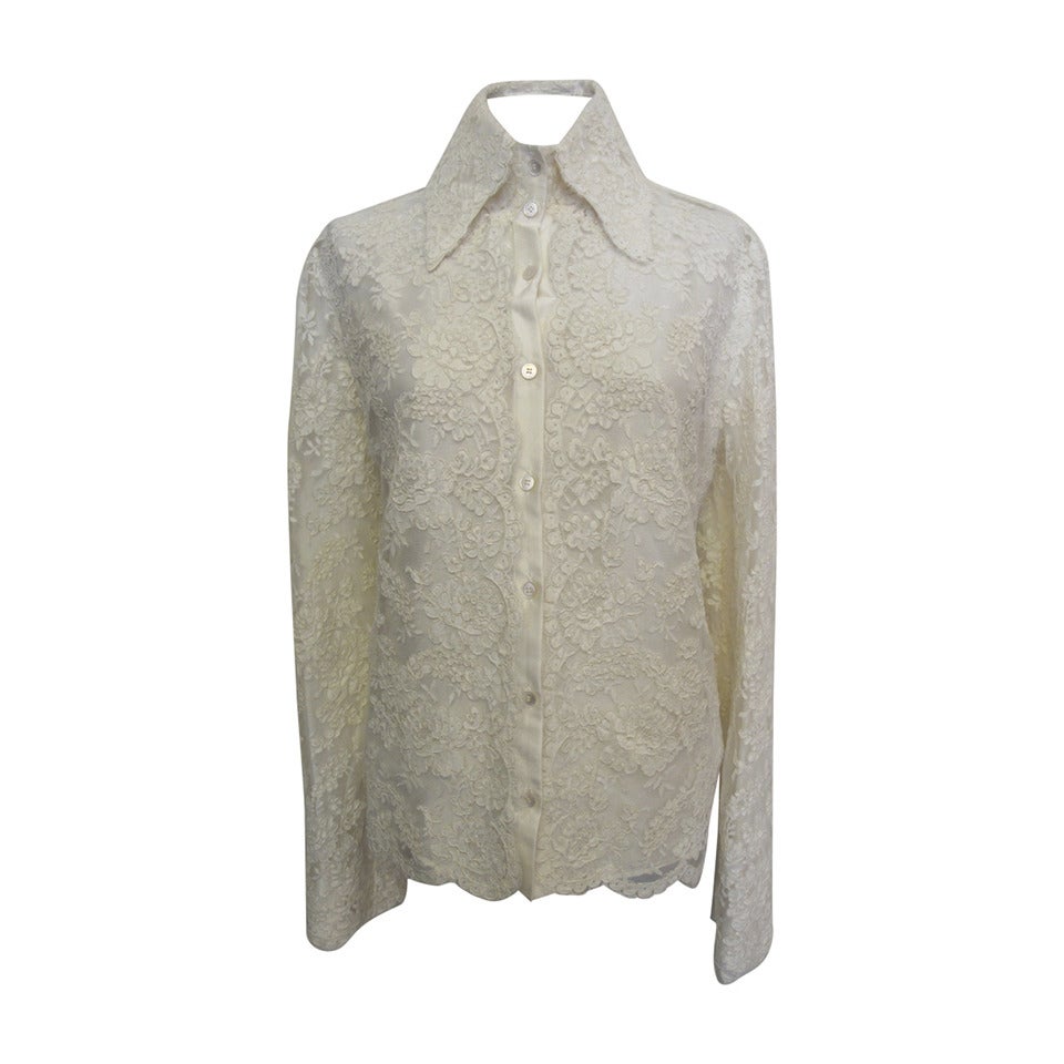Valentino New Elegant Lace Blouse For Sale