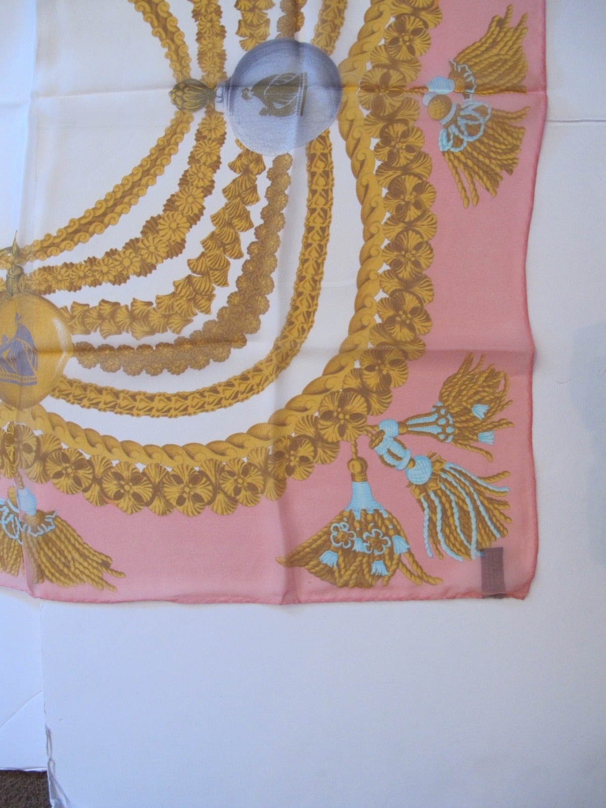 Women's 1960's Vintage Lanvin Scarf with Perfume Bottles and Tassels For Sale