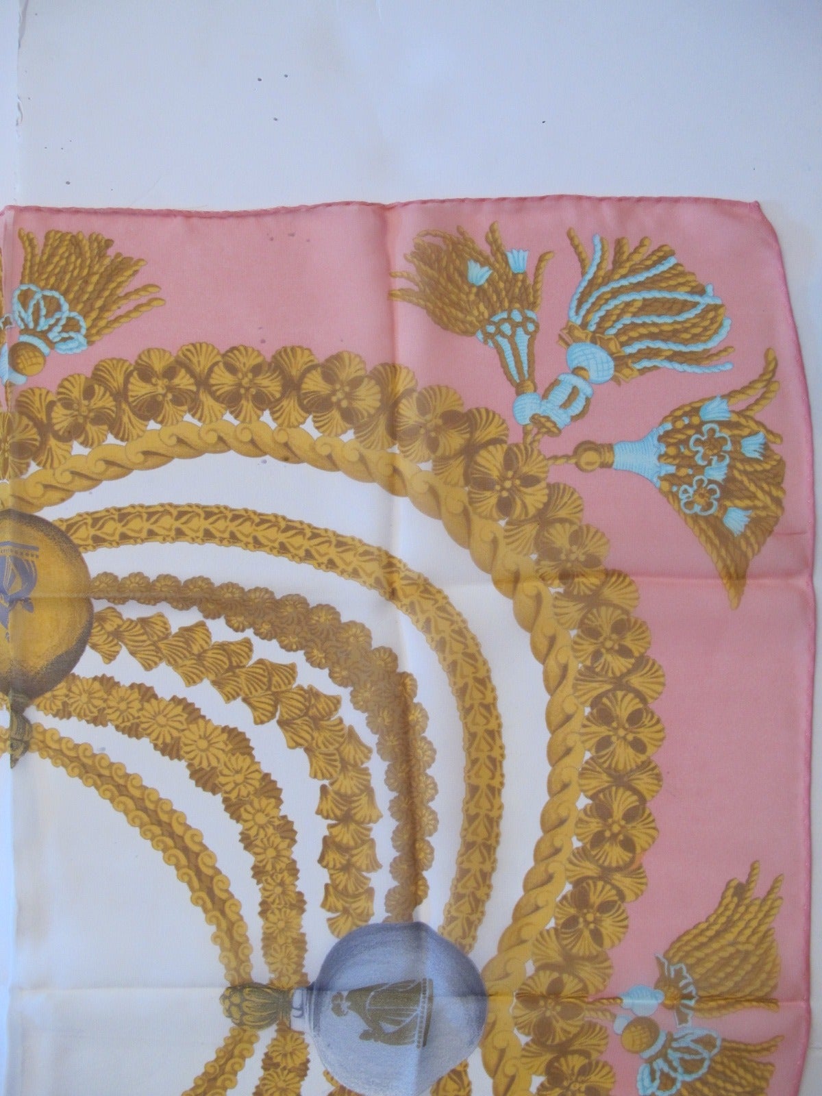 1960's Vintage Lanvin Scarf with Perfume Bottles and Tassels For Sale 1