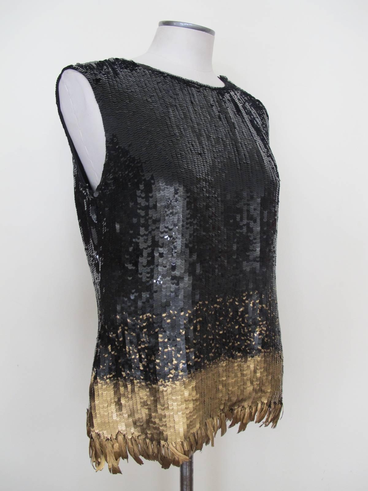 black sequined blouse