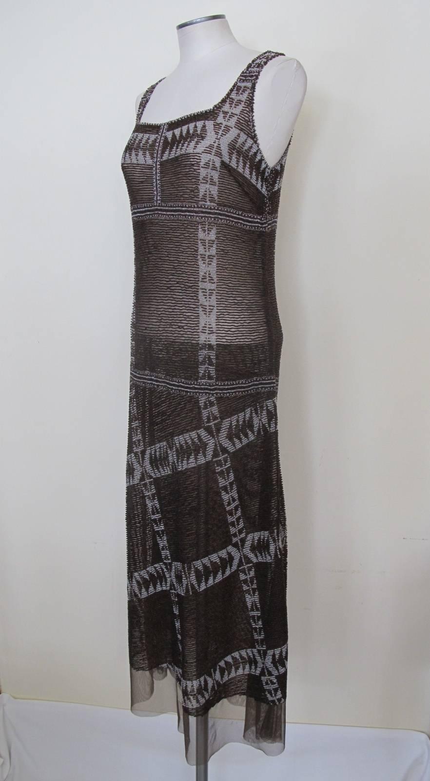 Black Alberta Ferretti Beaded Sleeveless Evening Gown For Sale