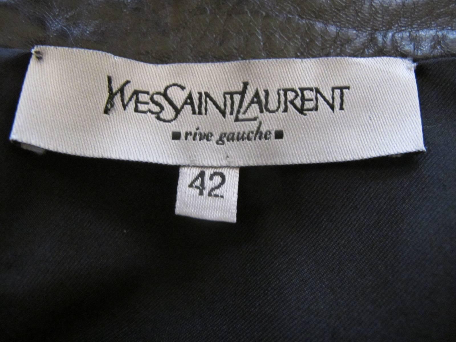 Tom Ford for YSL Black Leather Skirt with Pocket Belt For Sale 6