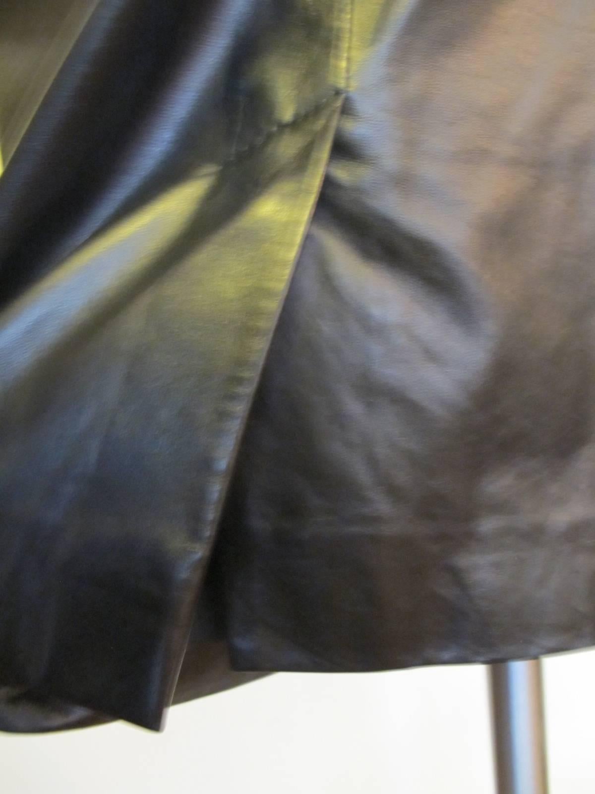Tom Ford for YSL Black Leather Skirt with Pocket Belt For Sale 2