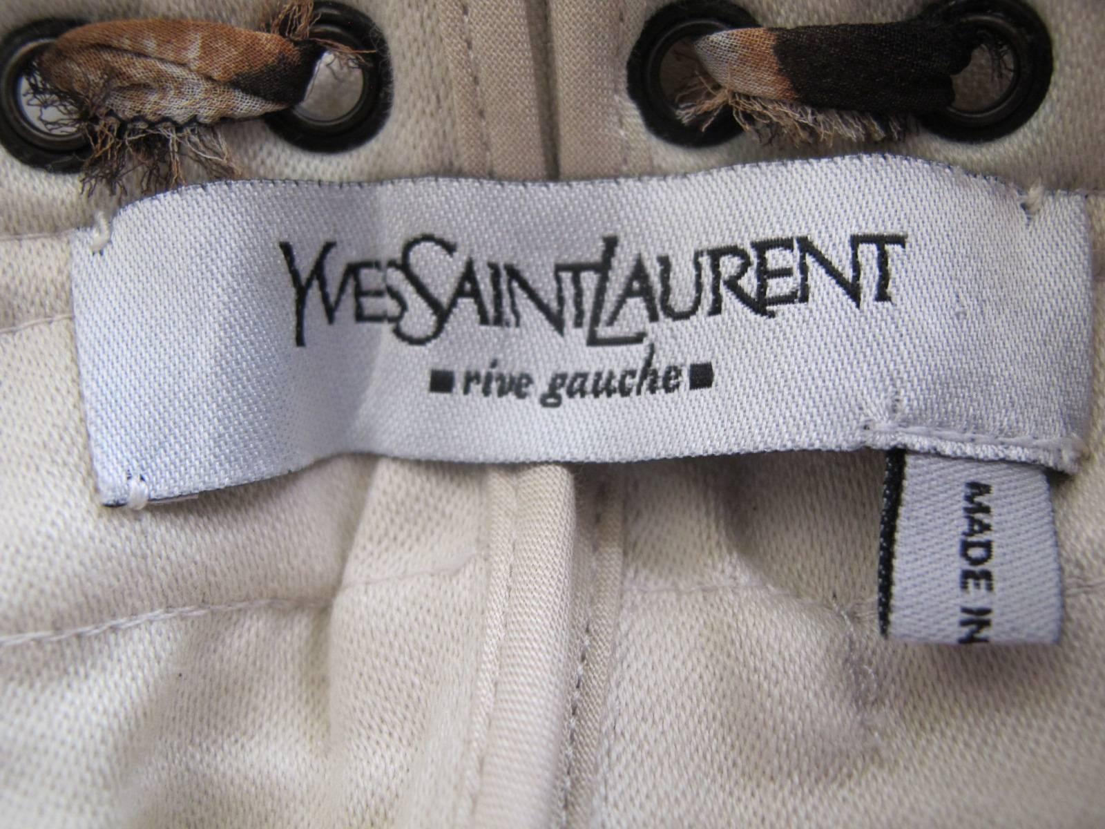 2002 Tom Ford for Yves St. Laurent Lace-Up Designed Safari Slacks For Sale 5