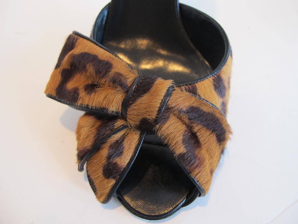 Valentino Garavani Leopard Shoes w/ Exaggerated Bow -NEW For Sale 2
