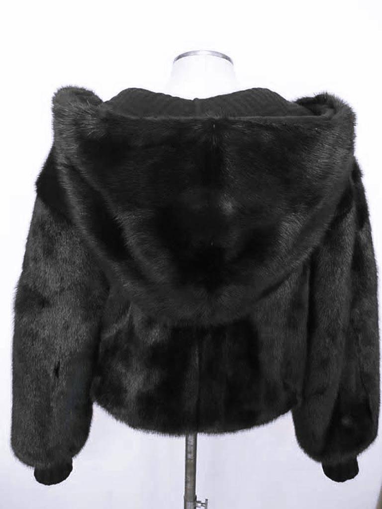 New Gianni Versace Double Blouson Mink Jacket with Hood For Sale 1