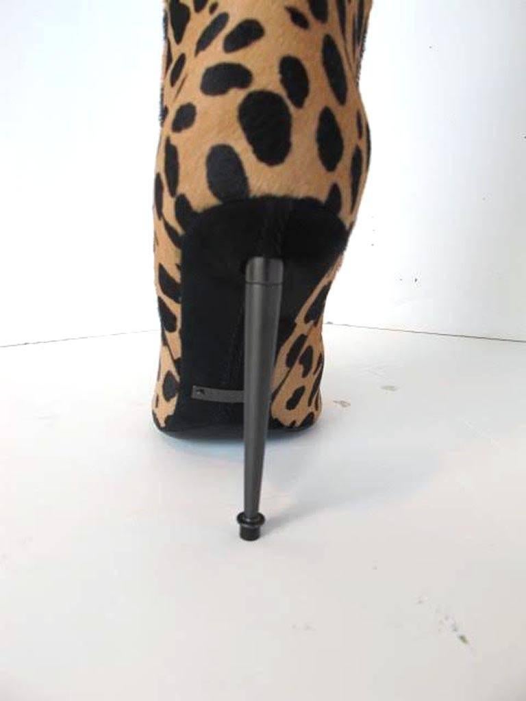 New 2013 Tom Ford Cheetah Boots with Gunmetal Heels For Sale 1