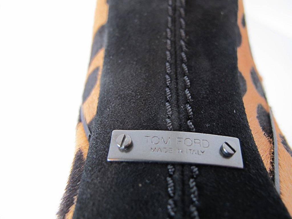 Women's New 2013 Tom Ford Cheetah Boots with Gunmetal Heels For Sale