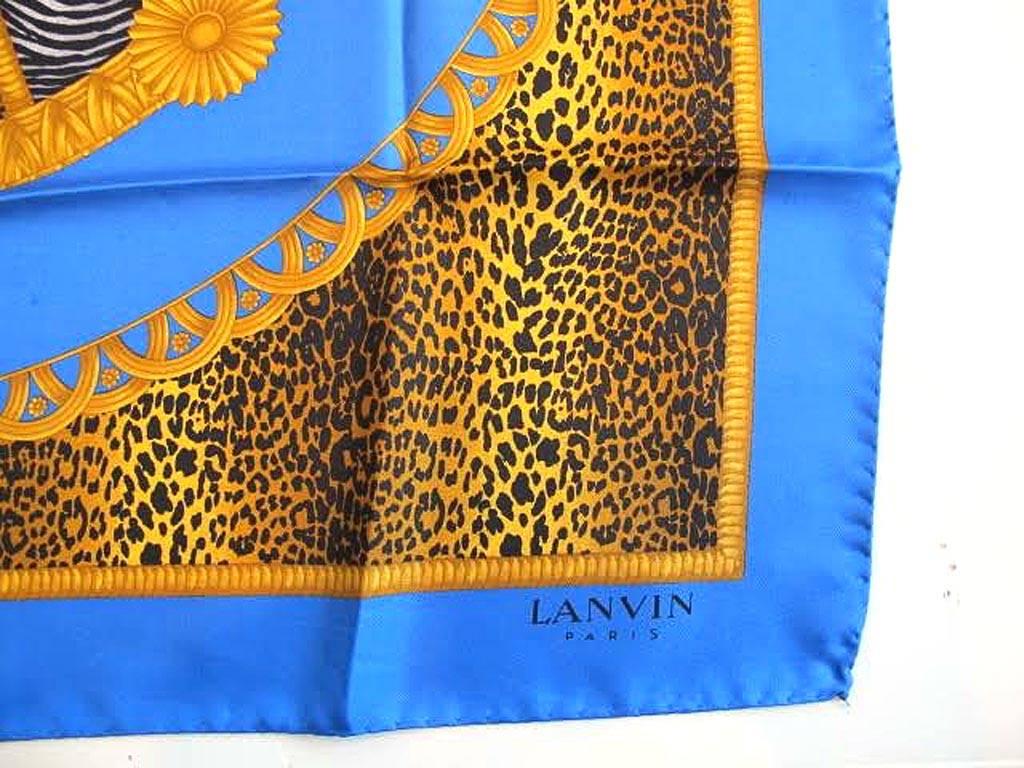 Lanvin Animal Print Silk Scarf In Excellent Condition In San Francisco, CA