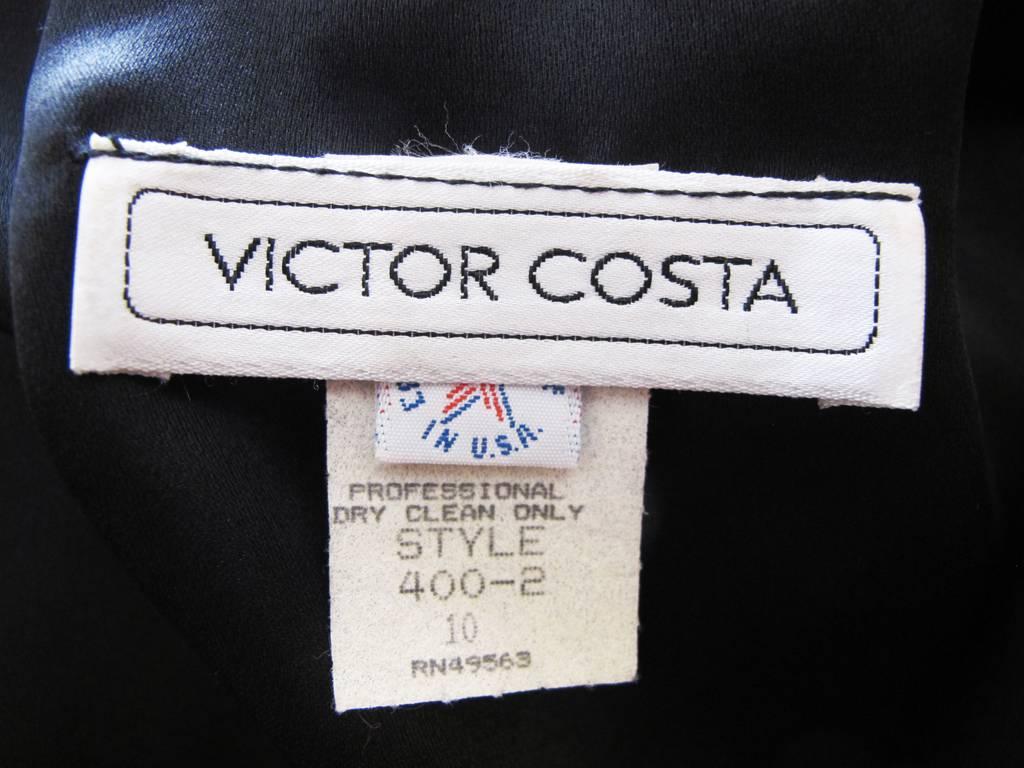 1980's Victor Costa Black Silk Ruffled Bolero Evening Jacket For Sale 2
