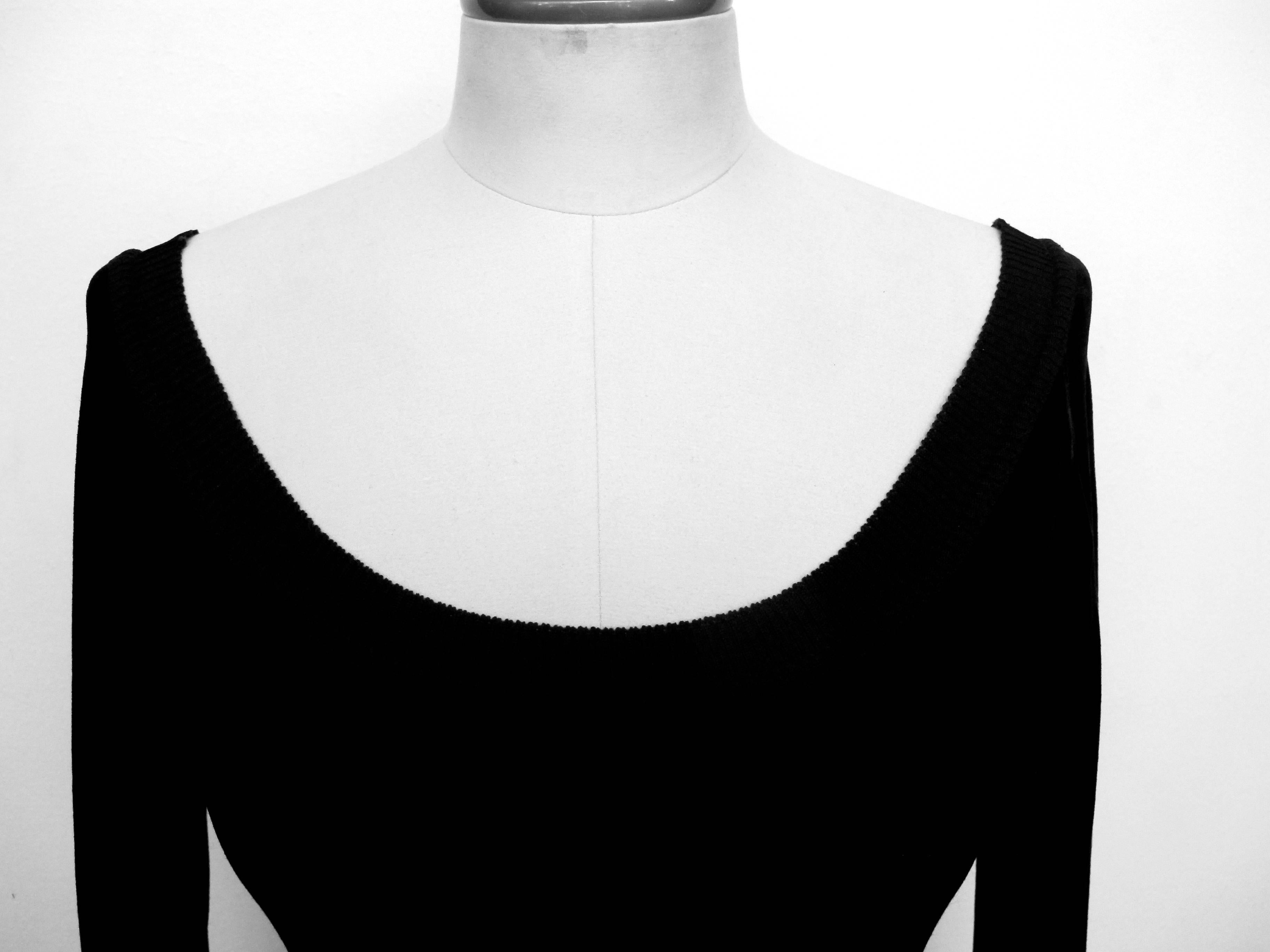 Alaïa Black Velour Long Sleeved Dress For Sale 1