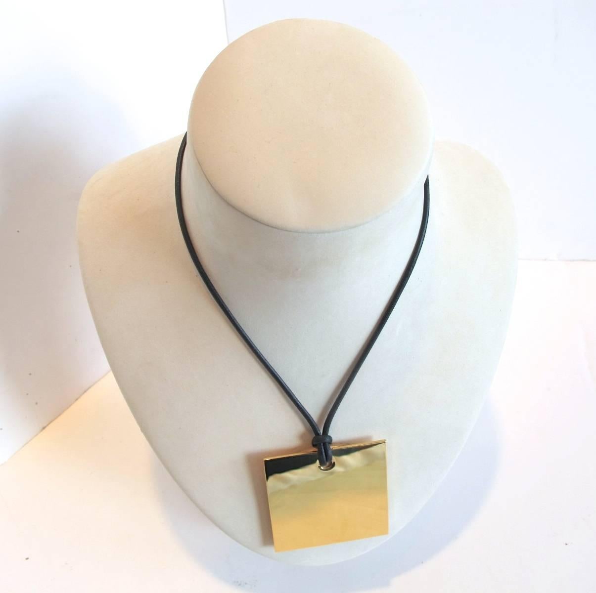 NEW 2014 Reed Krakoff Brass and Stingray Rope Necklace For Sale 2