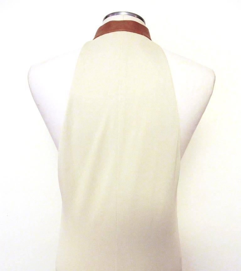 Ralph Lauren Collection Sheath Dress with Leather Collar For Sale 2