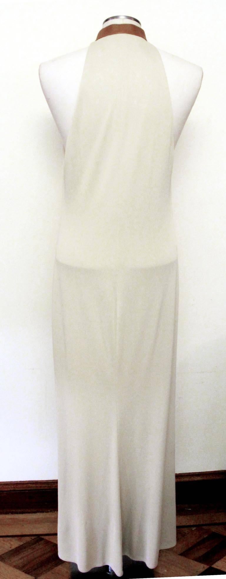 Ralph Lauren Collection Sheath Dress with Leather Collar For Sale 1