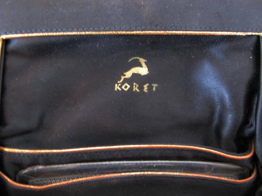 Women's 1940's Koret Black Beaded Evening Bag For Sale