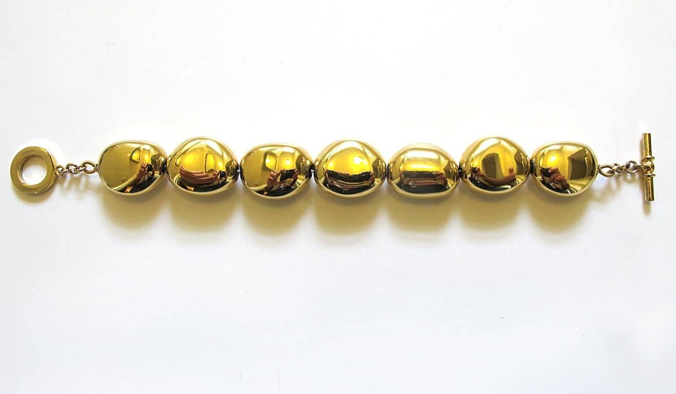 Ralph Lauren Gold-Tone Pebble Braclet In Excellent Condition For Sale In San Francisco, CA