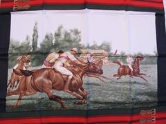 Daniel la Forêt "Polo Match" Themed Silk Scarf
