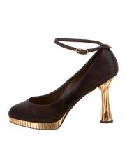 Chanel "Sample" Satin Platform Pumps