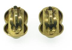 1980's Kai-Yin Lo Peridot & Smoky Quartz Vermeil on Sterling Clip Back Earrings