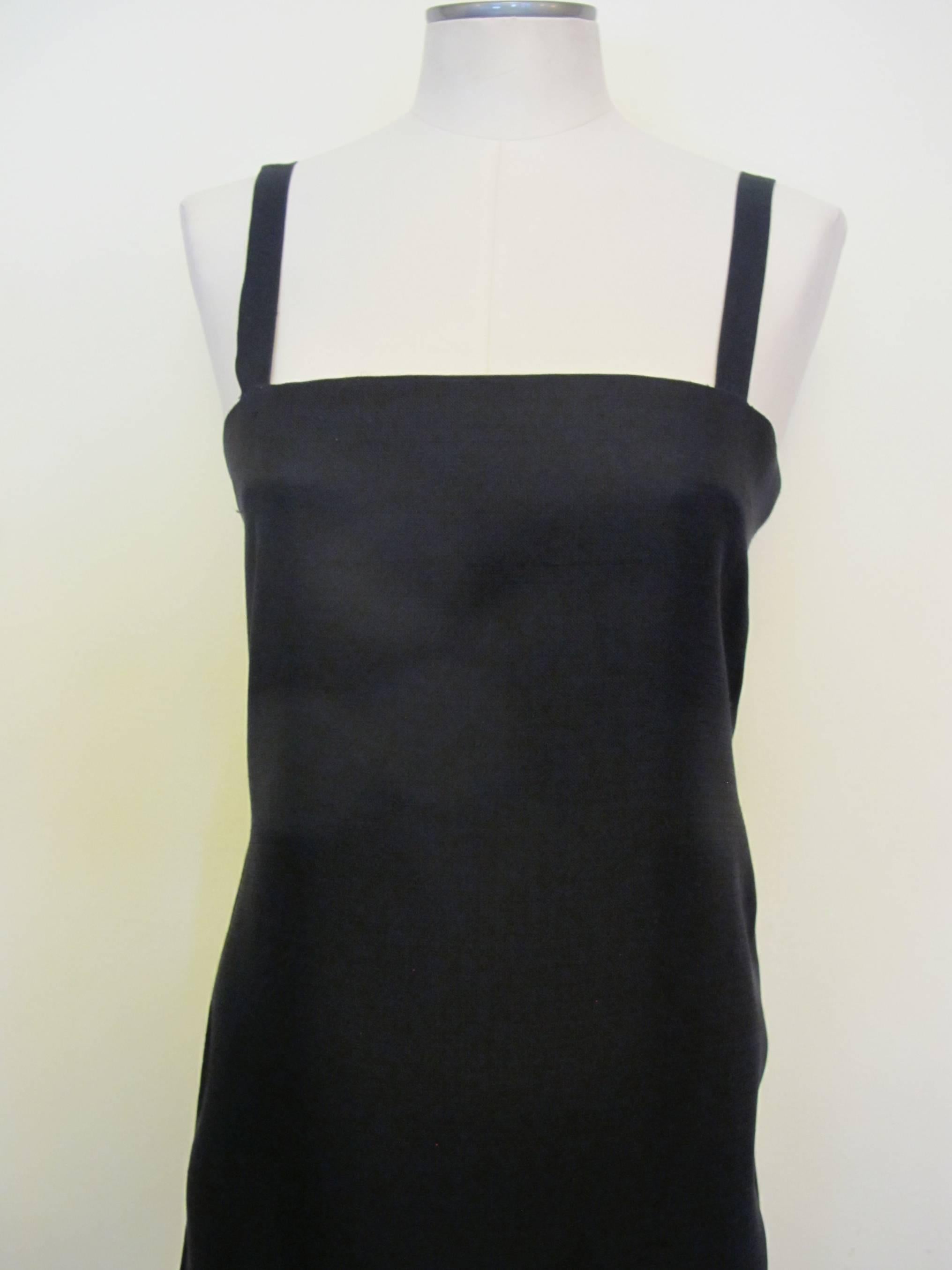 1990's Yves St. Laurent Rive Gauche Black Silk Gazar Evening Gown For Sale 1