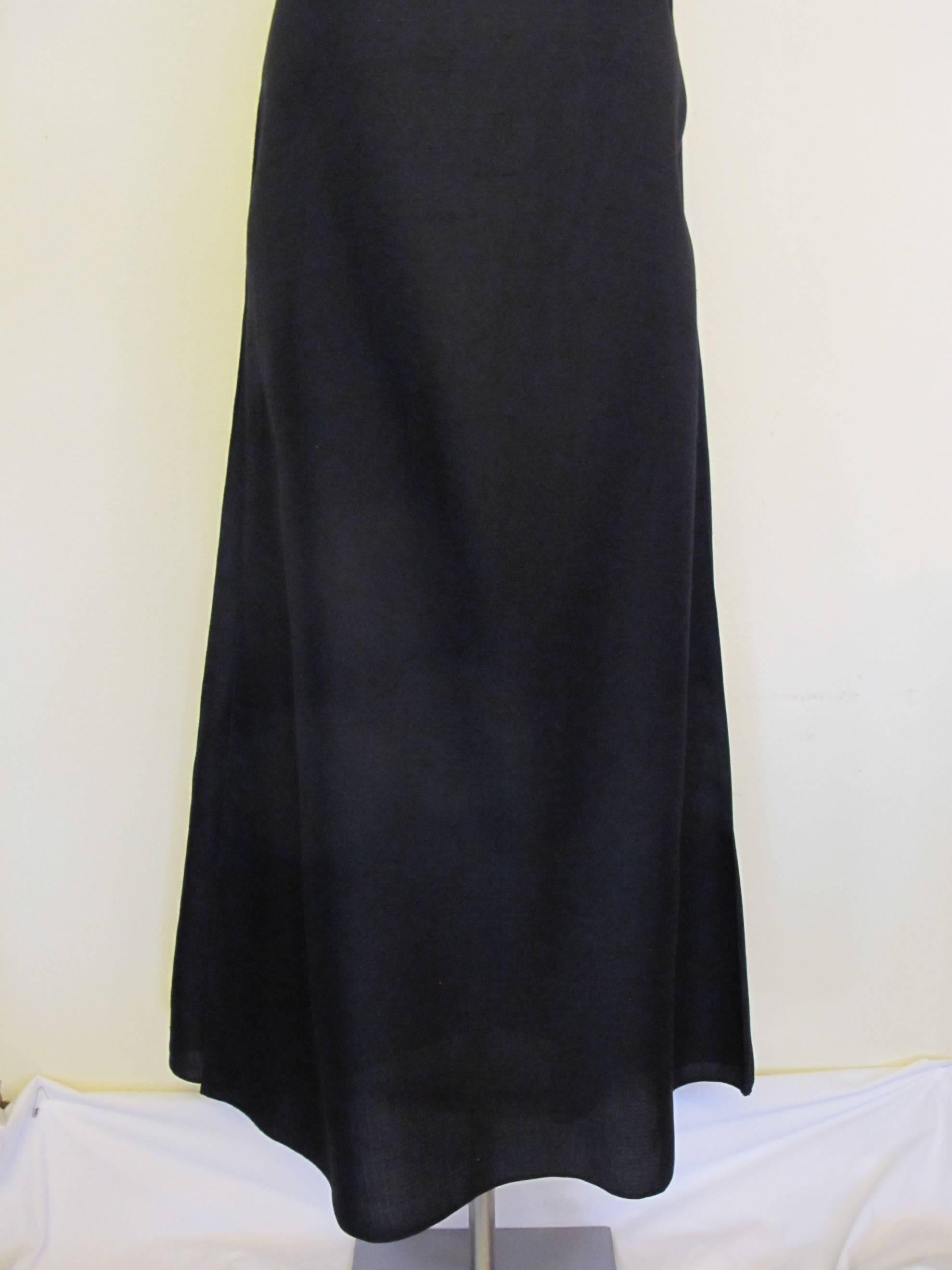 1990's Yves St. Laurent Rive Gauche Black Silk Gazar Evening Gown For Sale 4