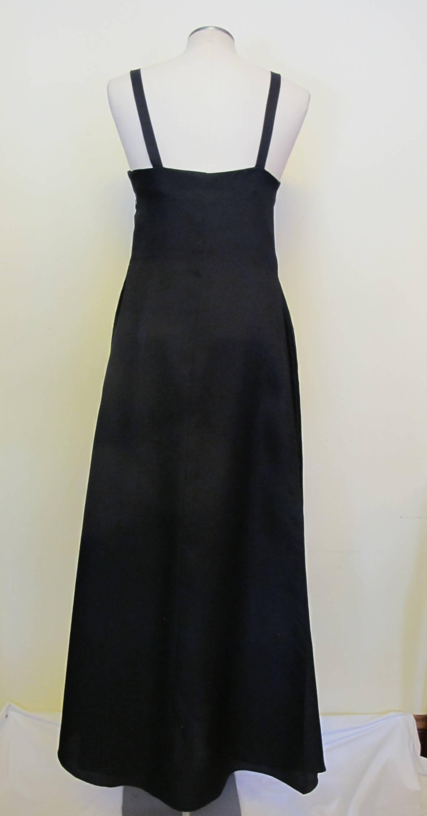 1990's Yves St. Laurent Rive Gauche Black Silk Gazar Evening Gown In Excellent Condition For Sale In San Francisco, CA