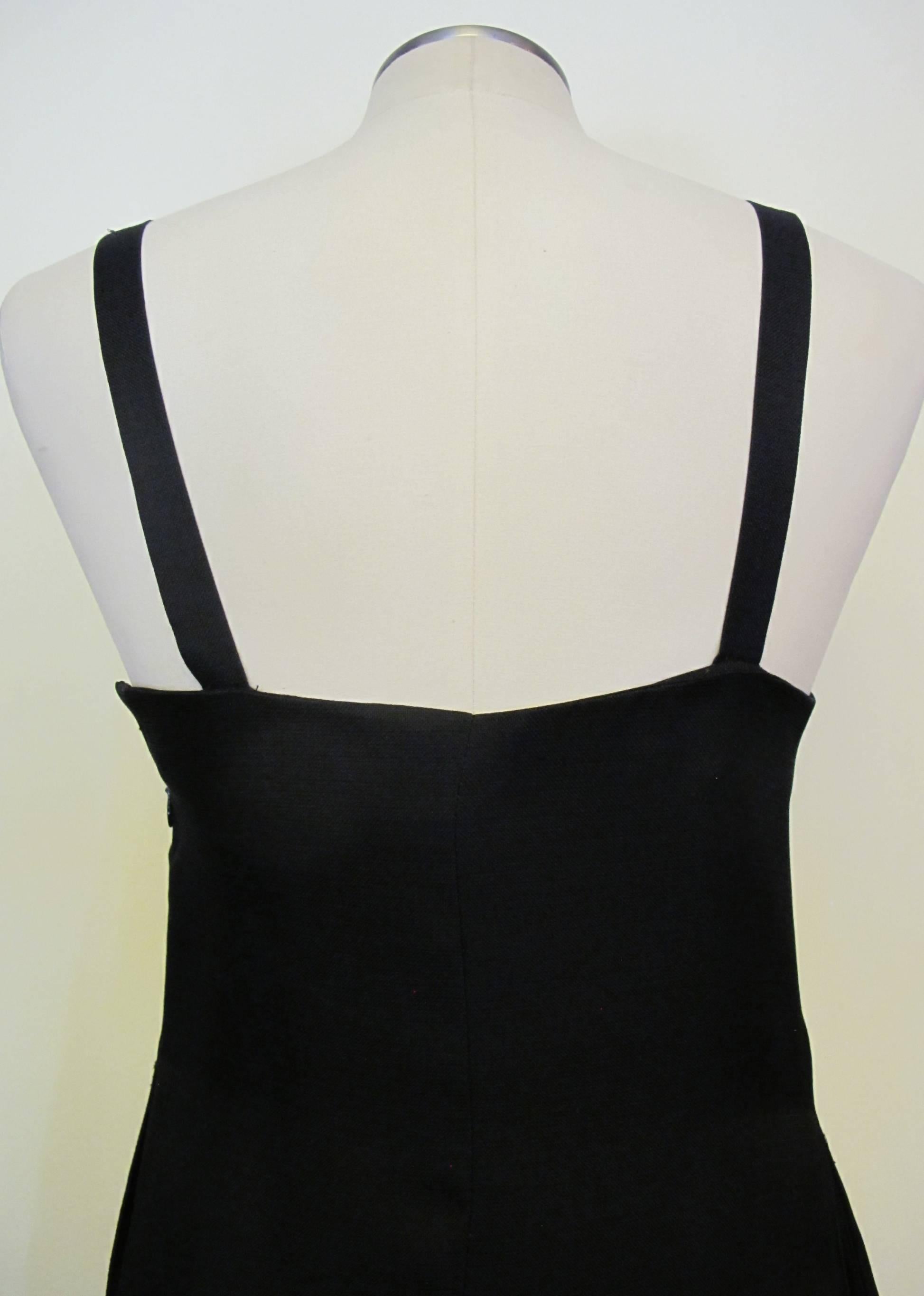 Men's 1990's Yves St. Laurent Rive Gauche Black Silk Gazar Evening Gown For Sale