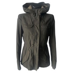 Prada Military Green Nylon-Cotton Hooded Parka, Excellent Condition