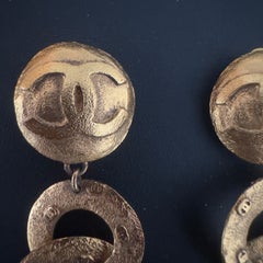 Chanel 1992 Collection 29 Gold CC Statement Clip-On Earrings