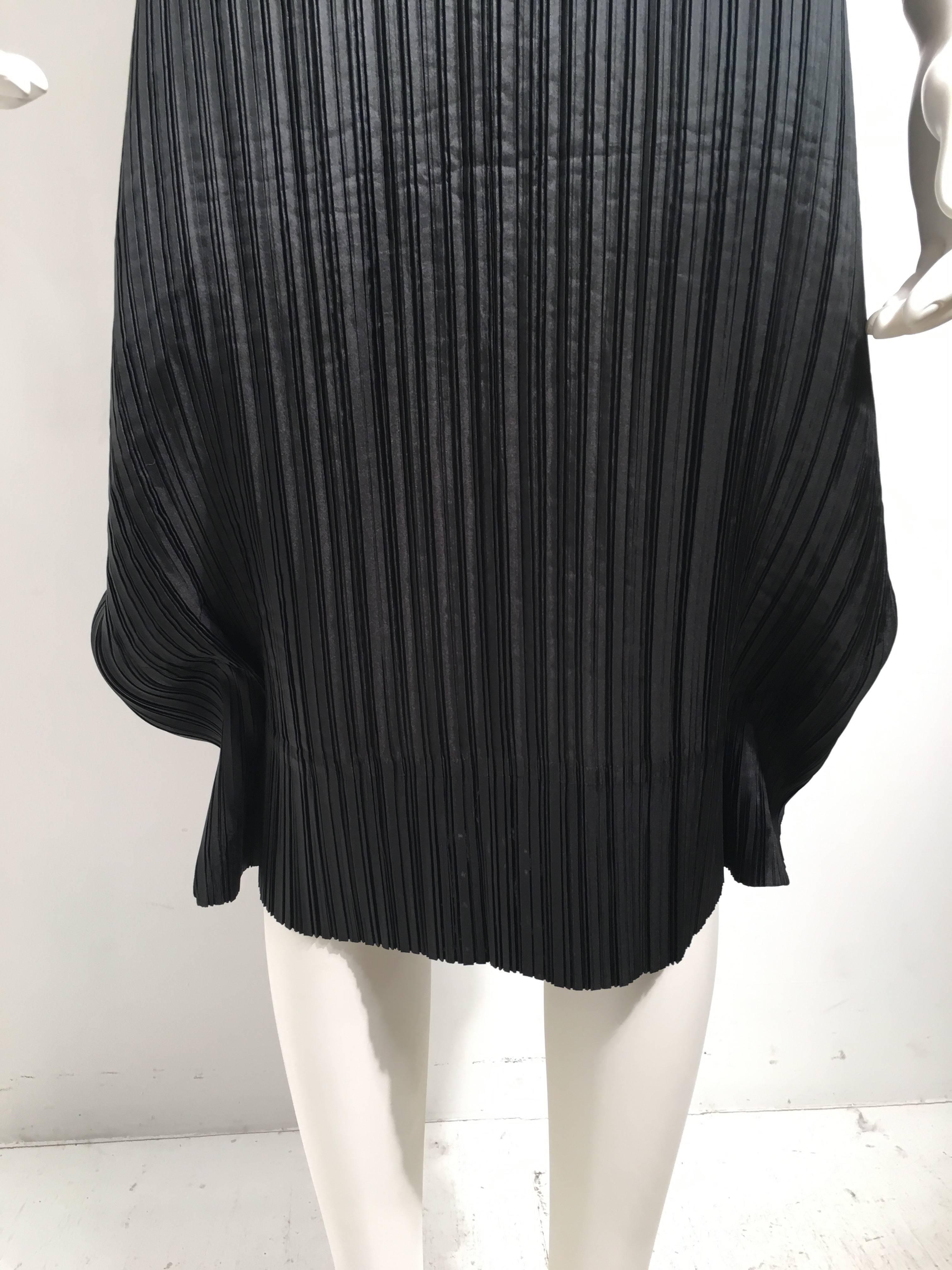Issey Miyake White Label Black Pleated Dress For Sale 1