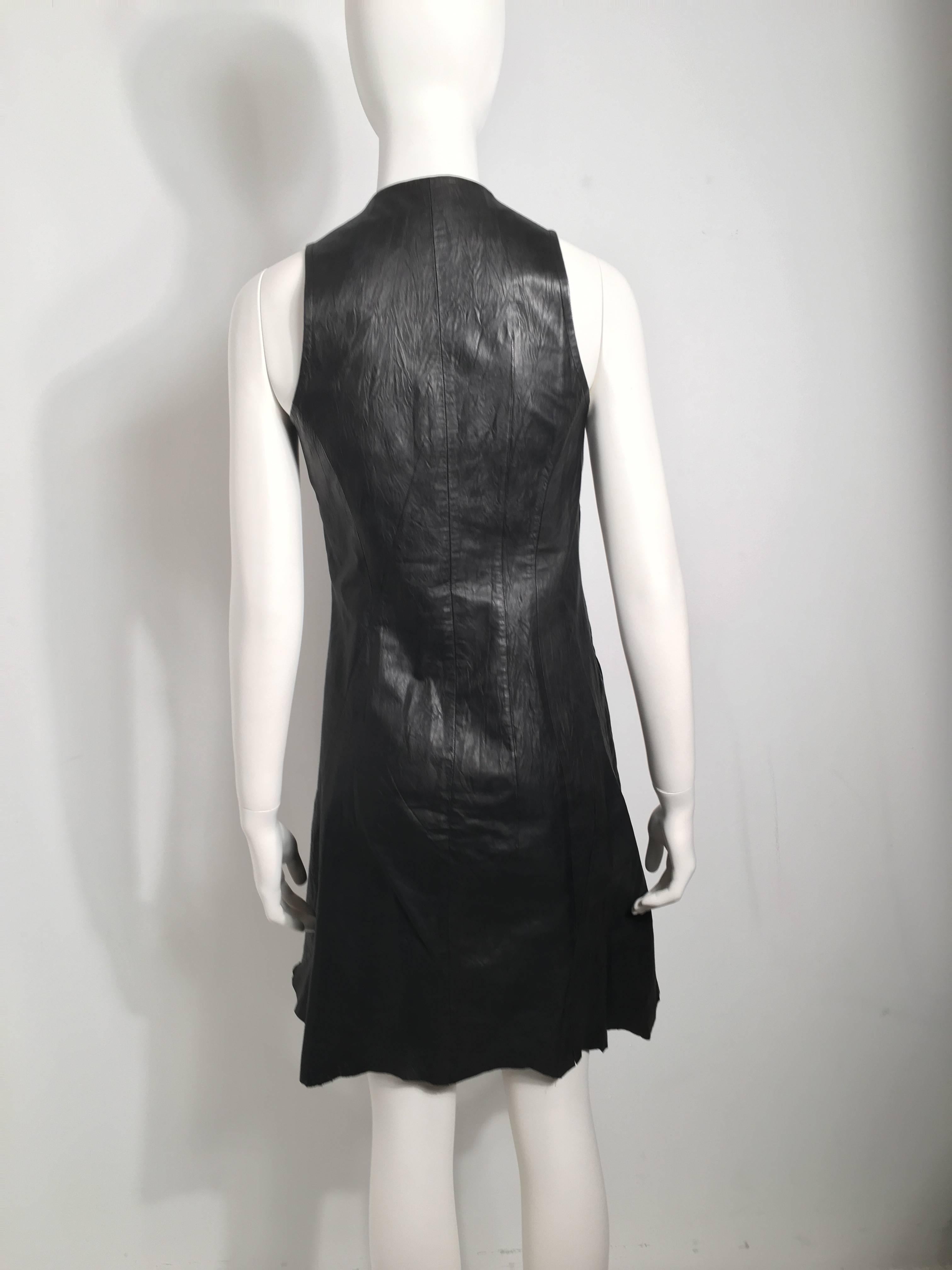 Black Junya Watanabe Comme des Garcons Leather Dress For Sale