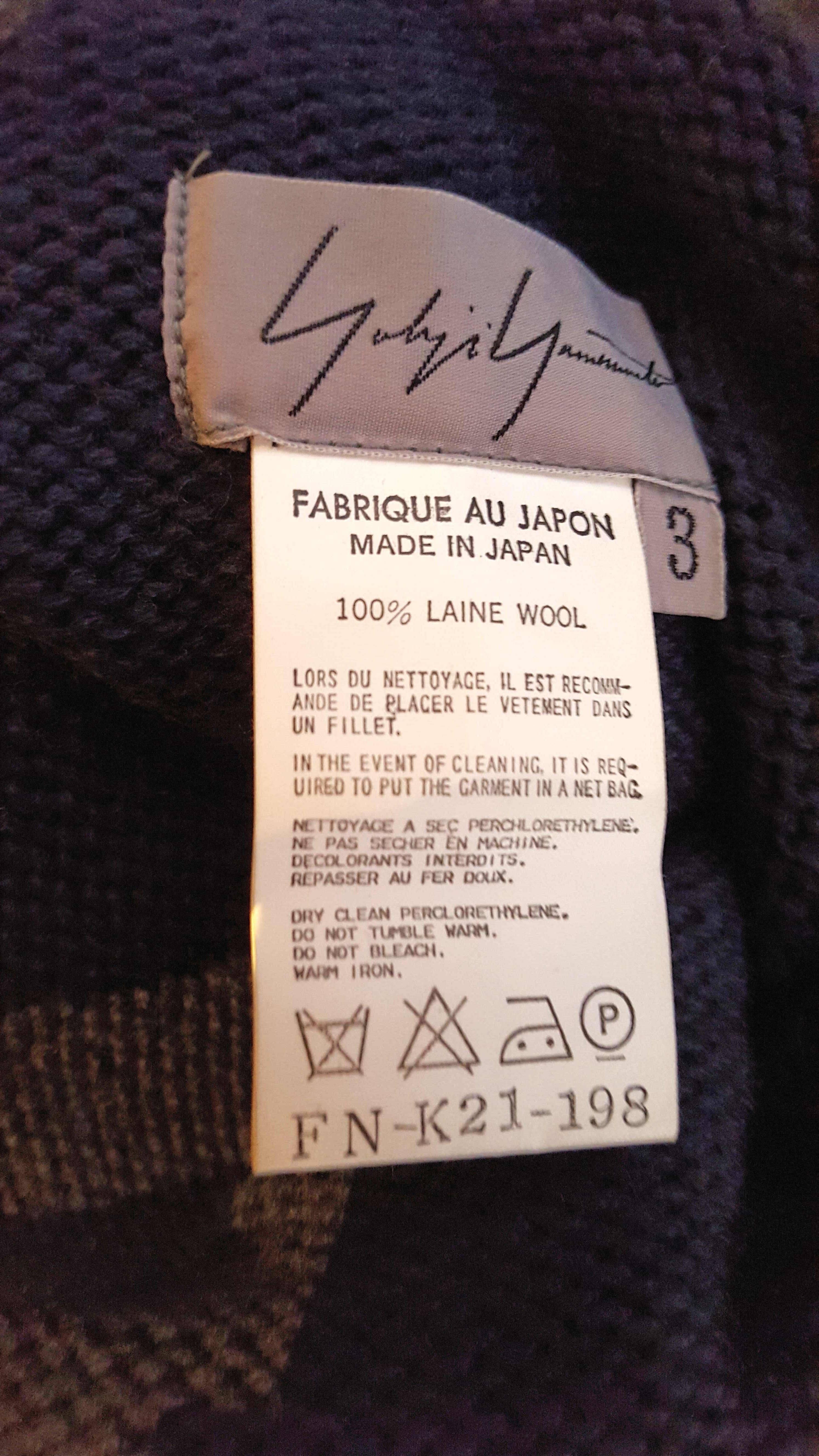 Yohji Yamamoto Navy Knit Sweater Dress In Excellent Condition For Sale In New York, NY