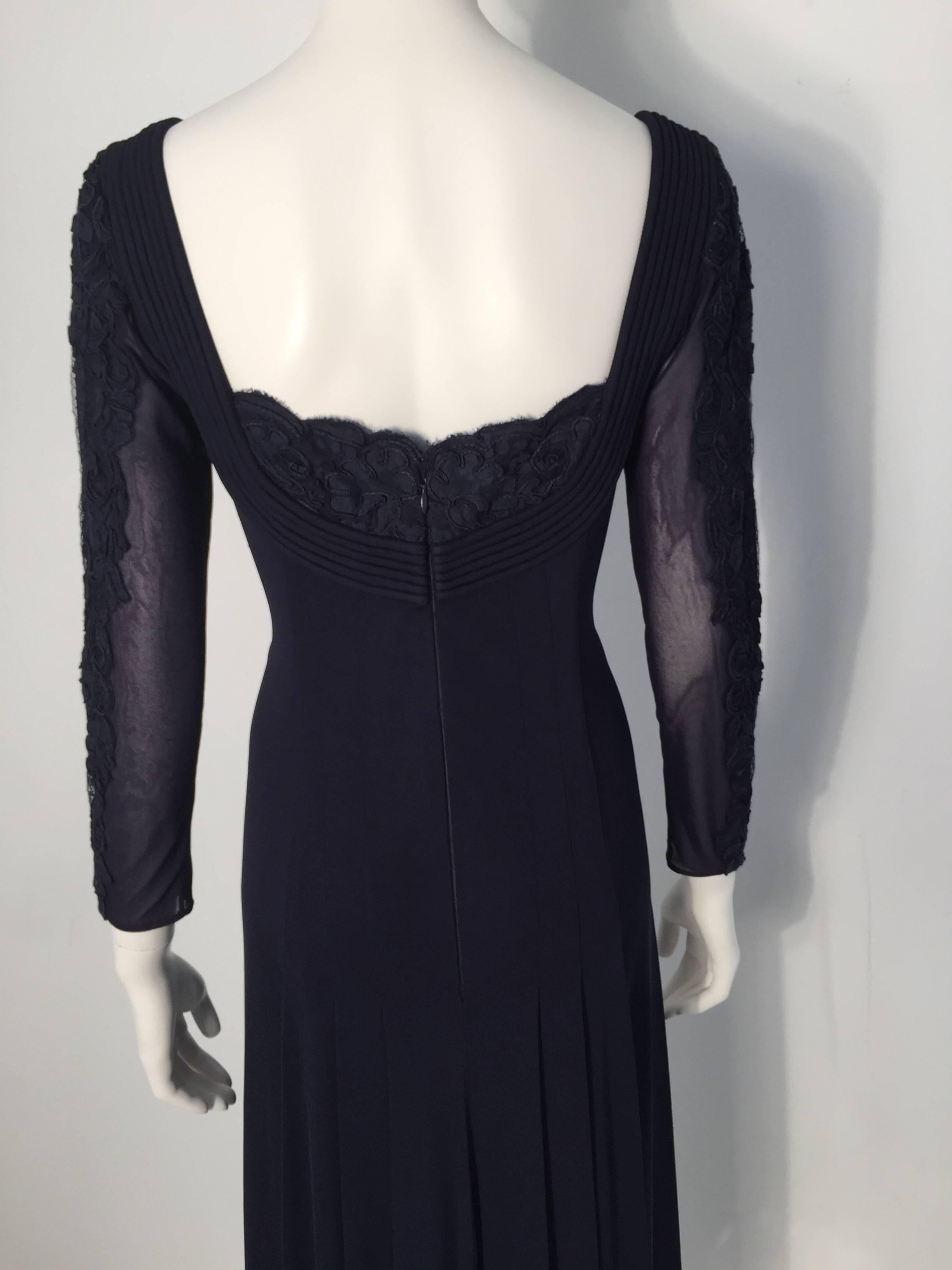 Loris Azzaro Navy Gown In Excellent Condition For Sale In New York, NY