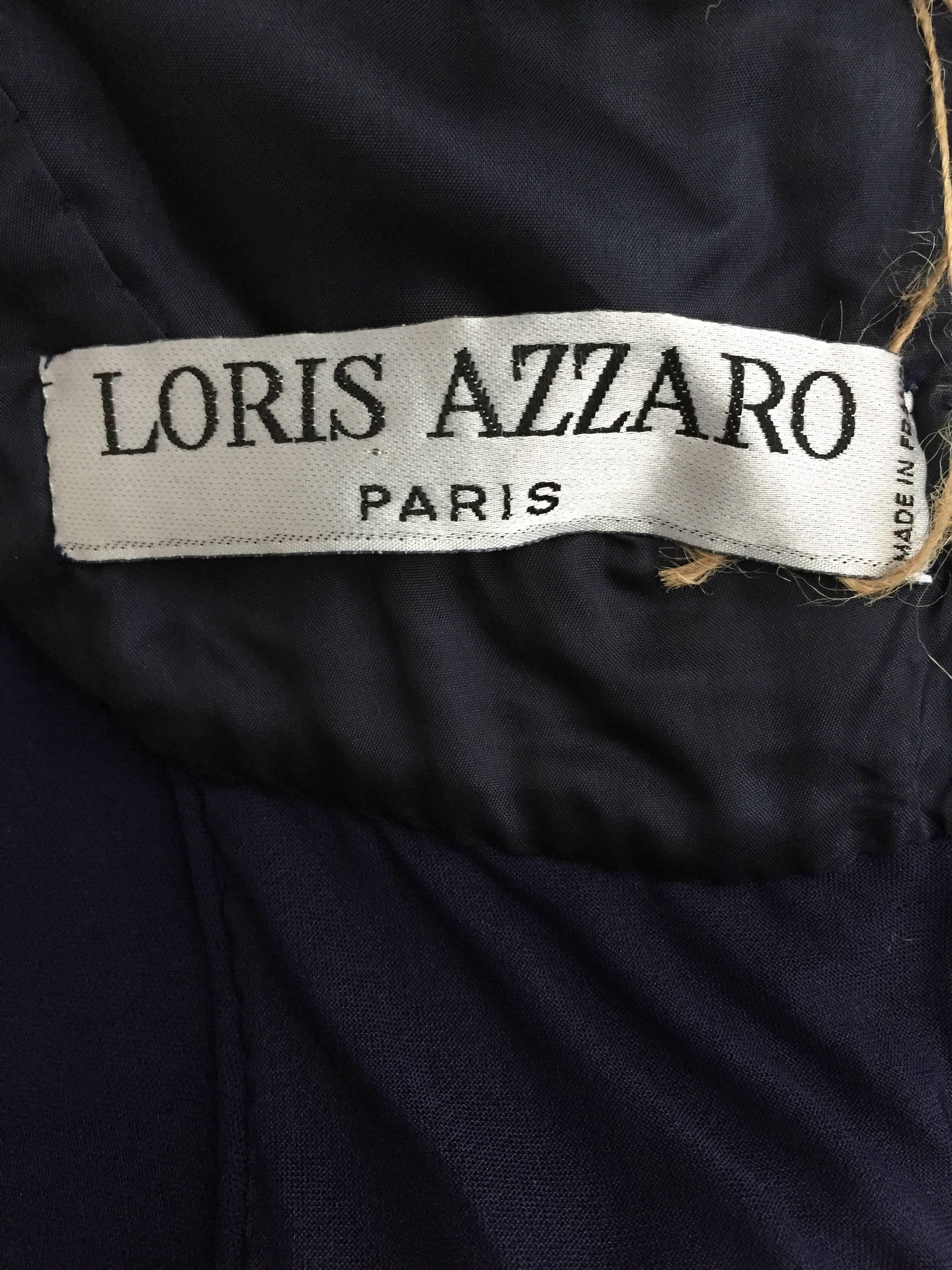 Loris Azzaro Navy Gown For Sale 2