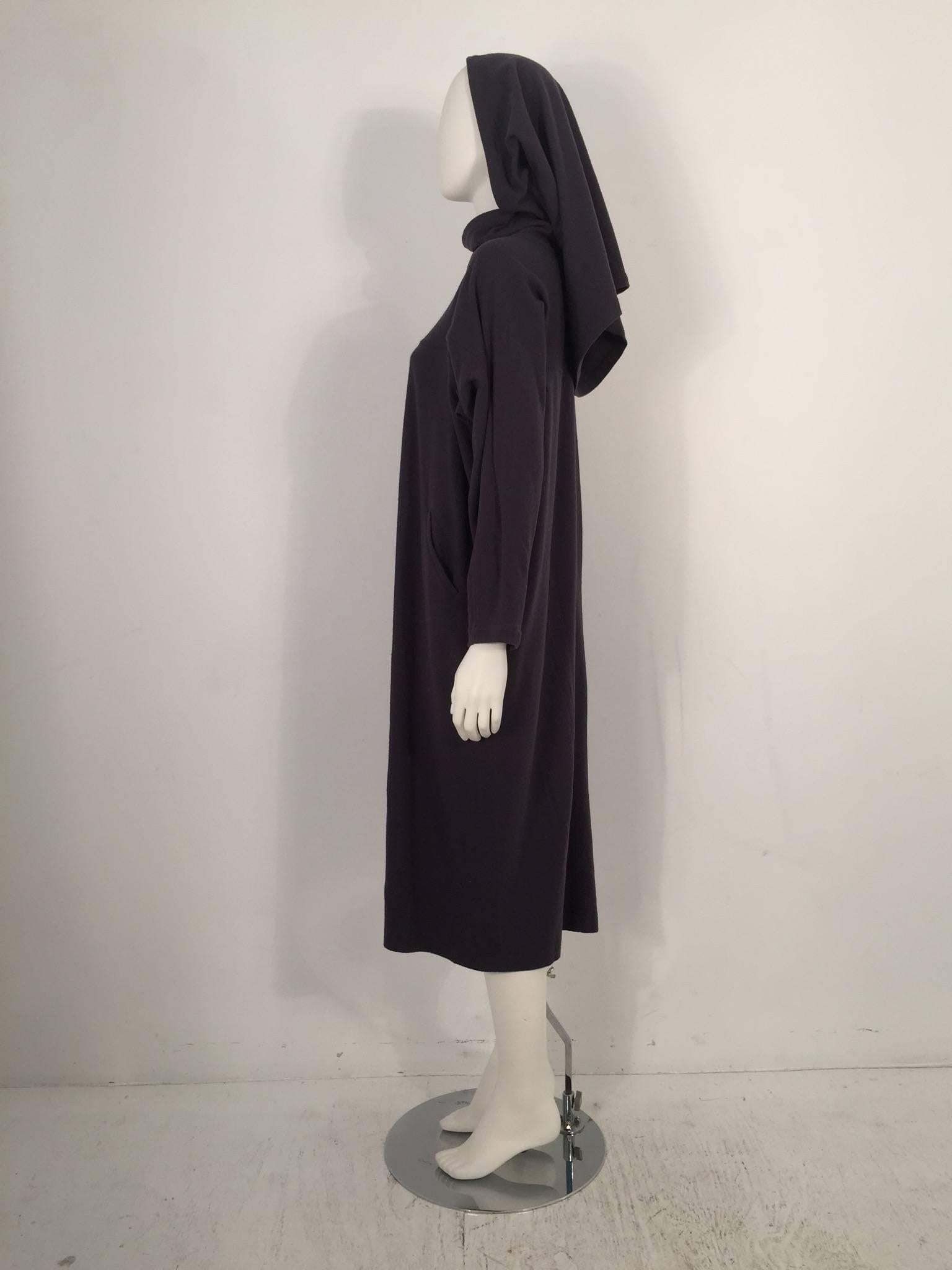 Black Issey Miyake Iconic Hooded Dress For Sale